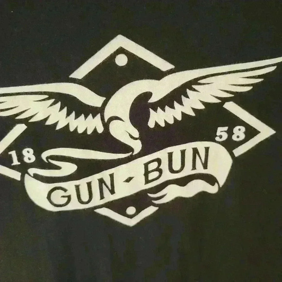 Men's Black & White GunBun Eagle T Shirt Size M Short Sleeve Big Graphic - Picture 1 of 6